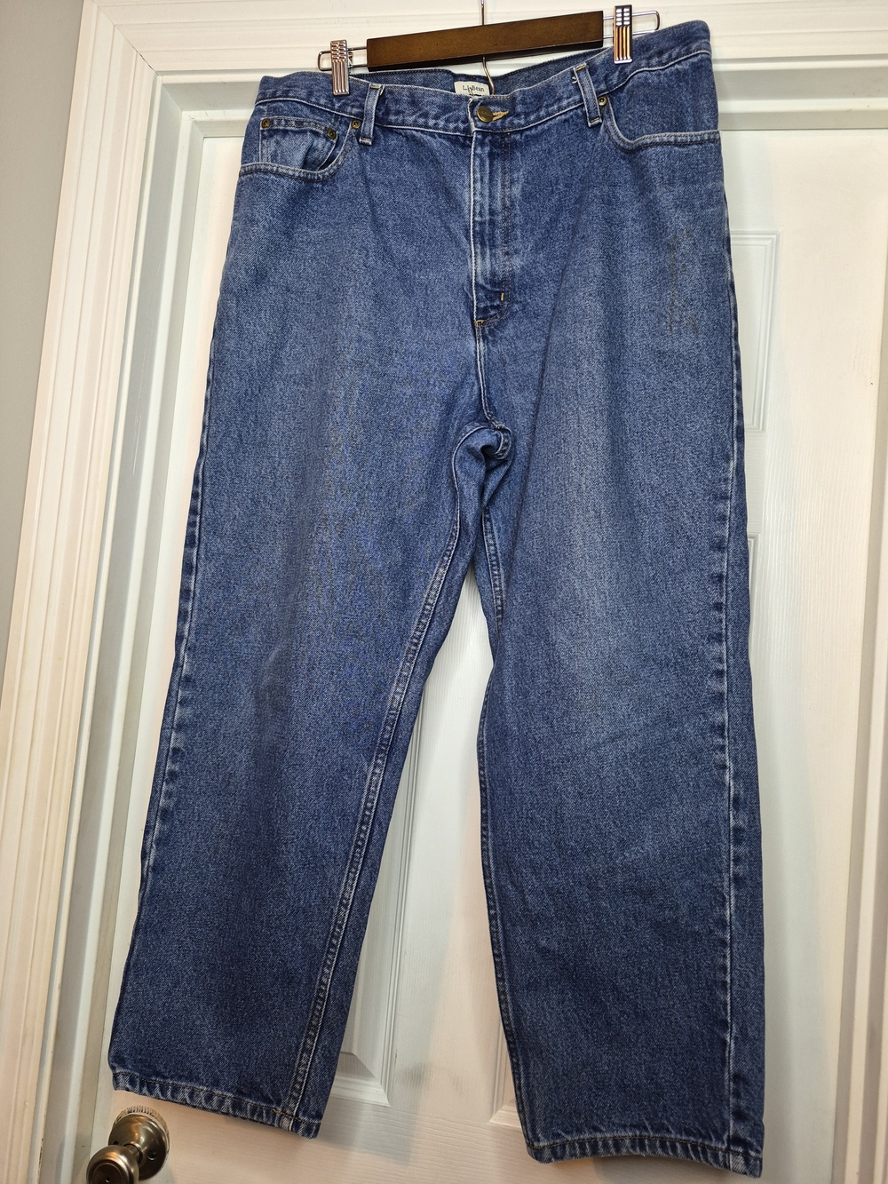 LL Bean Original Fit Traditional Blue Denim Jeans 18 Petite